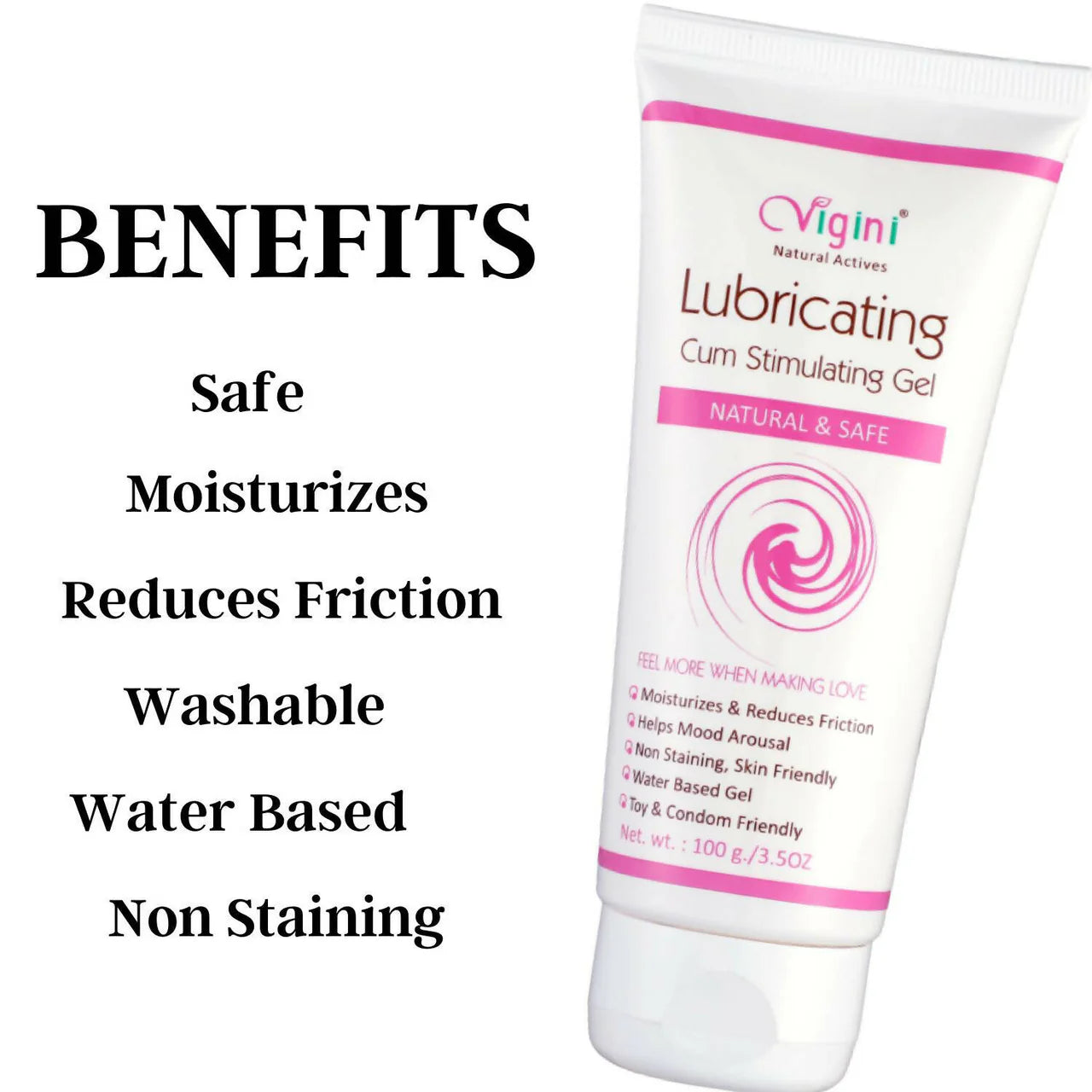 Vigini Natural Actives Vaginal Lubricant, Lubricating Cum Stimulating Lube Gel -100 gm Mytrendzcart