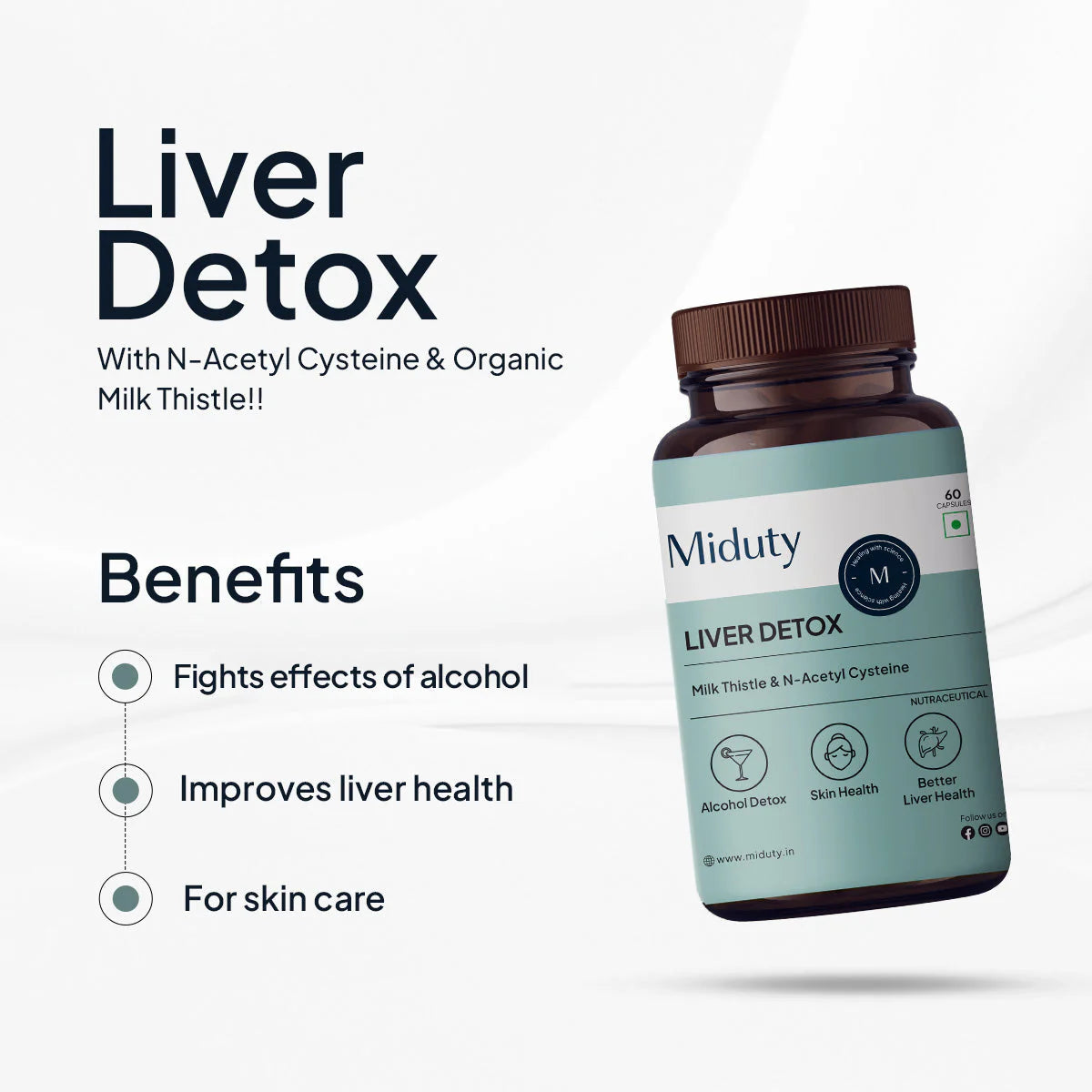 Miduty by Palak Notes Liver Detox Capsules -60 Caps Mytrendzcart