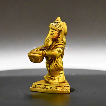 Ganesha Playing Drums Brass Idol – Perfect for Devotees Mytrendzcart