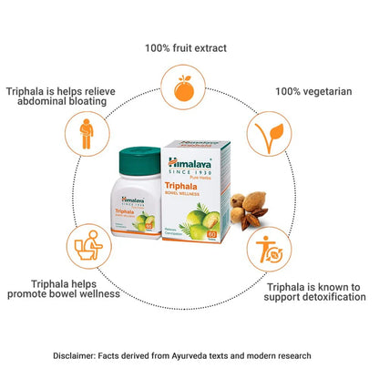 Himalaya Wellness Pure Herbs Triphala Bowel Wellness -60 tabs - Pack of 1 Mytrendzcart