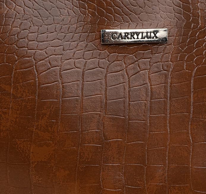 Carrylux Large Capacity Croco Pattern Tote Bags For Womens Big Purses And Handbags Ladies Big Shoulder Bag From ( Brown ) - Mytrendzcart