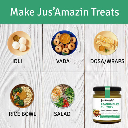 Jus Amazin Peanut Flax chutney Curry 'N' Cumin Flavour -125 gm Mytrendzcart