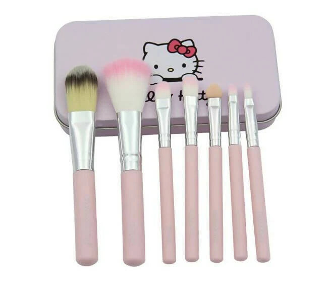 Favon Pack of 7 Hello Kitty Professional Makeup Brushes with Case -Combo Mytrendzcart