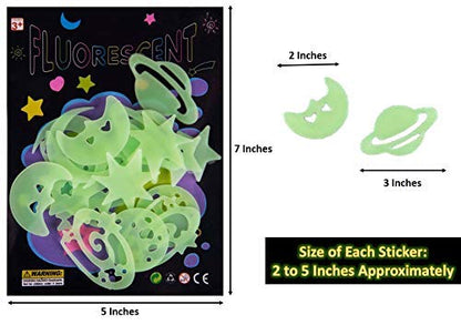 Birthday Popper Glow in The Dark Radium Sticker | Set of 10 | Birthday Party Return Gifts for Kids of All Age Group in Bulk Mytrendzcart