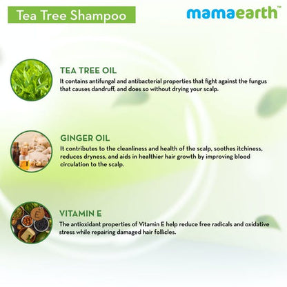 Mamaearth Tea Tree Anti Dandruff Shampoo For Dandruff Free Hair -250 ml Mytrendzcart