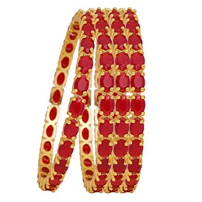 MANIKYA American Diamond Traditional Gold Plated Bangles Kada Sets For Women and Girls. Mytrendzcart