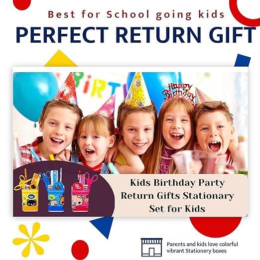 Return Gifts for Birthday for Kids Party - Stationery Items Set - Pack of 12 - Birthday Return Gifts for Kids Party | Best Birthday Return Gifts for Girls Boys in Bulk Mytrendzcart