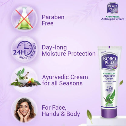 BoroPlus Ayurvedic Antiseptic Moisturisation Cream for Face, Hand & Body -120 ml Mytrendzcart