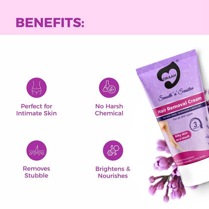 Oraah Smooth n Sensitive Hair Removal Cream -50 gm Mytrendzcart