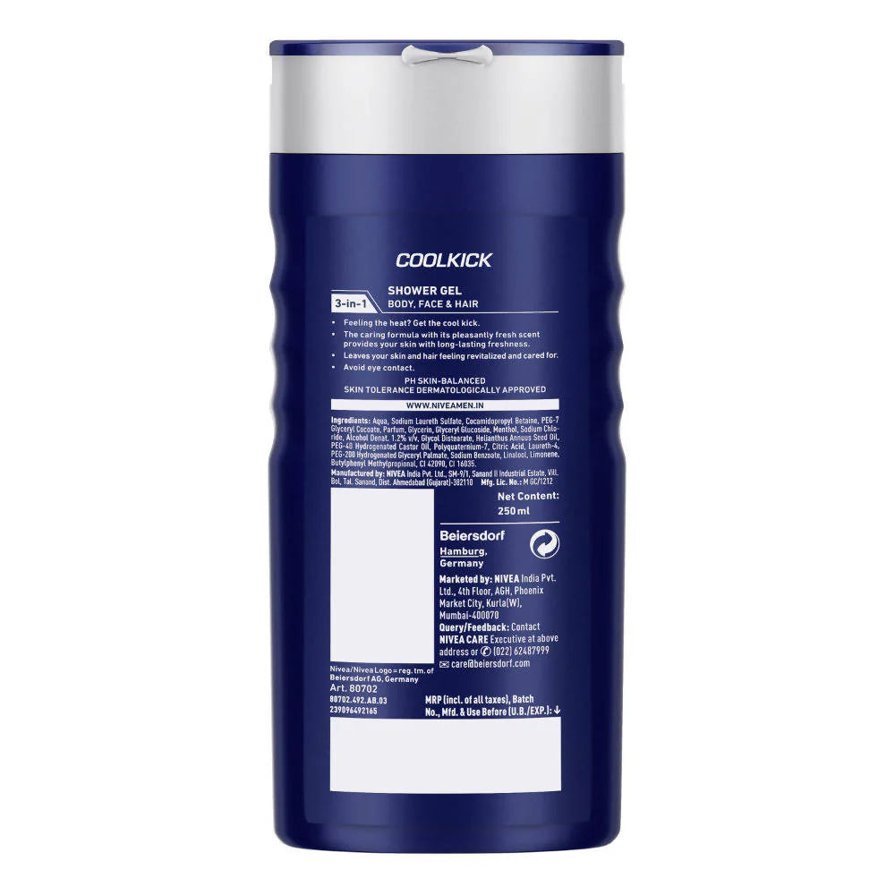 Nivea Men Cool Kick Shower Gel -250 ml Mytrendzcart