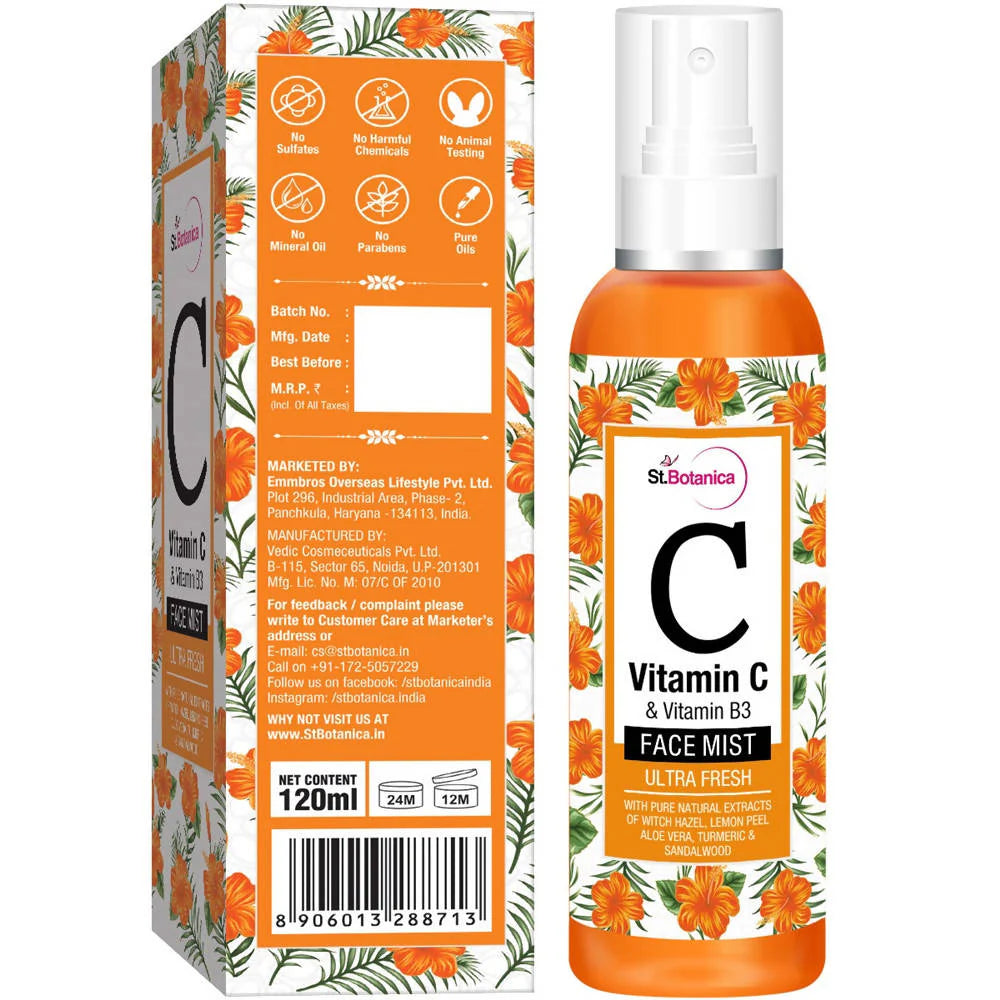 St.Botanica Vitamin C & Vitamin B3 Face Mist -120 ml Mytrendzcart