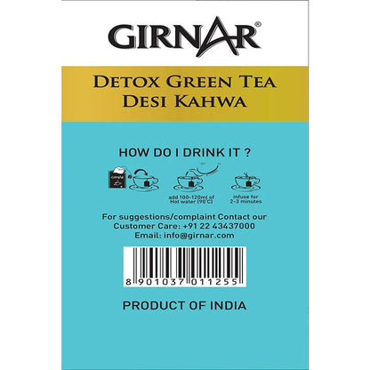 Girnar Detox Green Tea - Desi Kahwa -36 Tea Bags Mytrendzcart