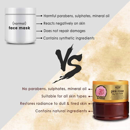 Wow Skin Science Pink Rose Clay Face Mask Mytrendzcart