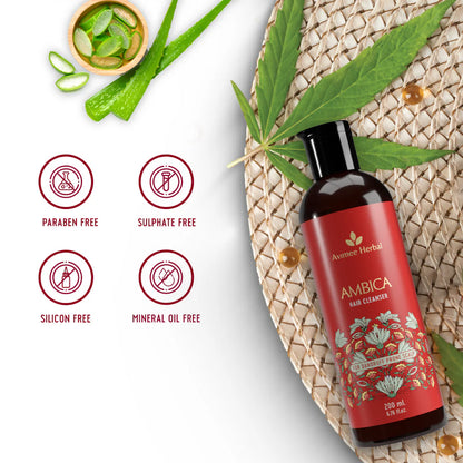 Avimee Herbal Ambica Hair Cleanser Fights Dandruff & Moisturizes Scalp Naturally, With Aloe Vera, Apple Cider Vinegar, Tea Tree, Neem Oil -200 ml Mytrendzcart