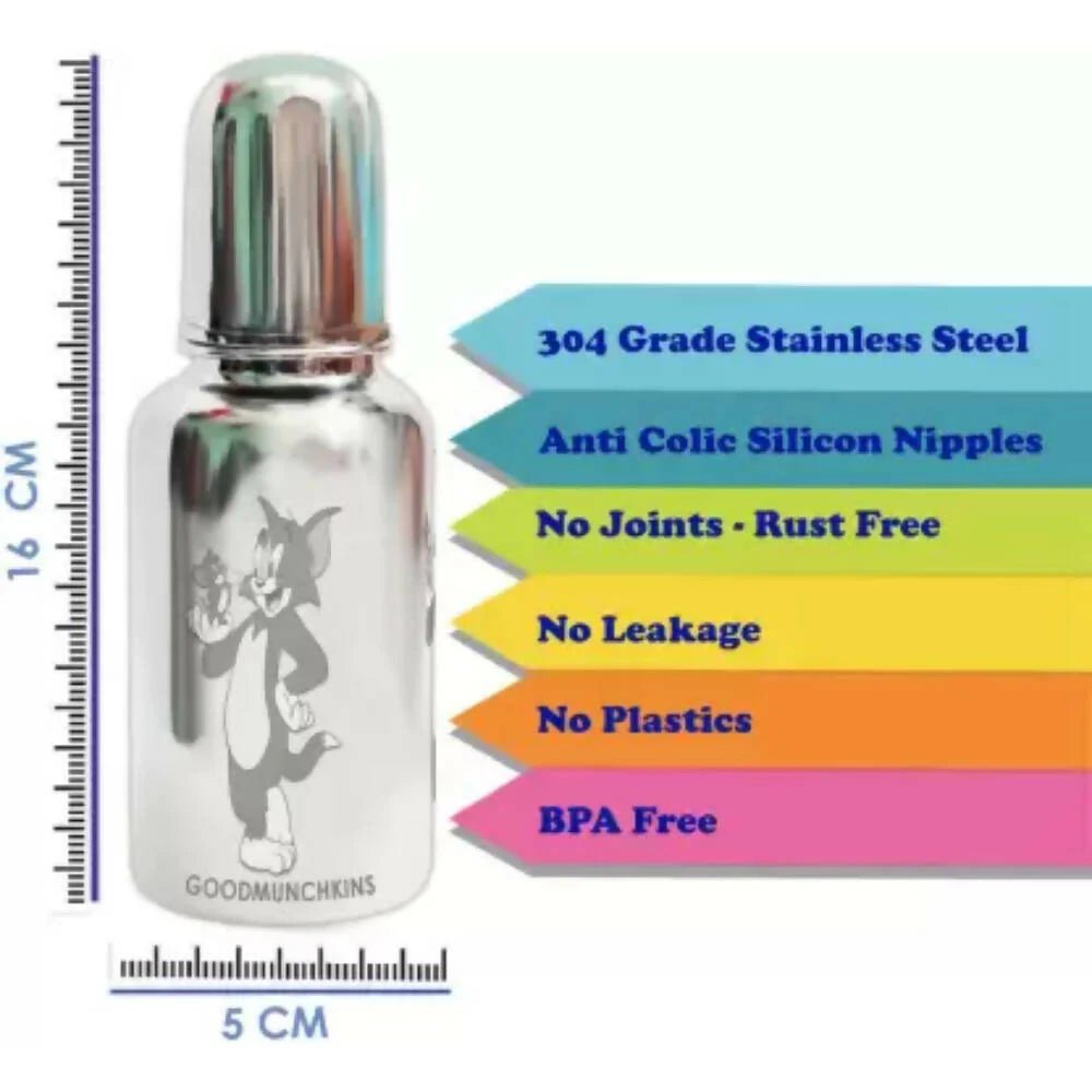 Goodmunchkins Stainless Steel Feeding Bottle 304 Grade Steel, Jointless, BPA Free, Rustfree Bottle for Kids -300 ml Mytrendzcart