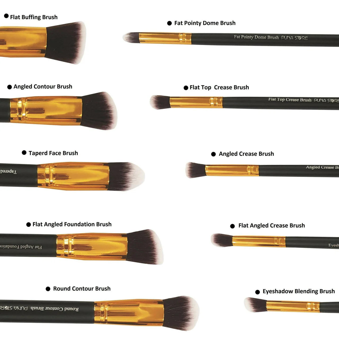 Favon Pack of 10 Professional Makeup Brushes -Combo Mytrendzcart