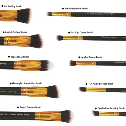 Favon Pack of 10 Professional Makeup Brushes -Combo Mytrendzcart