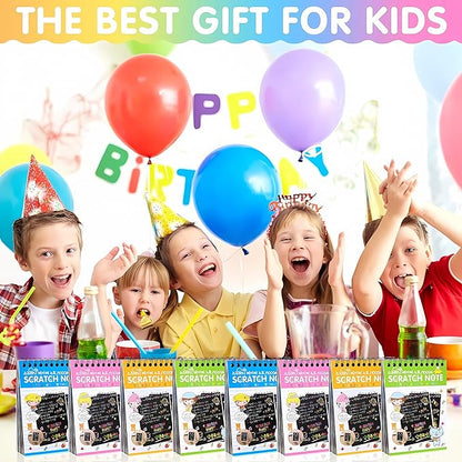 10pc Magical Scratch Book for Kids - Return Gifts Birthday Party for Kids Scratch Sheets - Best Birthday Return Gifts for Kids in Bulk - Magic Drawing Set Painting Activity Book - Scratch Note Book Mytrendzcart