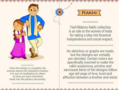 TIED RIBBONS Rakhi for Brother - Set of 2 Premium Beaded Rakhi for Brother Bhaiya Men Kids Boys with Roli Chawal - for Rakshabandhan