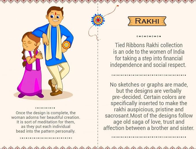 TIED RIBBONS Rakhi for Brother - Set of 2 Premium Beaded Rakhi for Brother Bhaiya Men Kids Boys with Roli Chawal - for Rakshabandhan