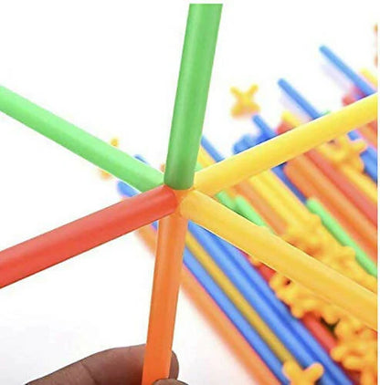 Kipa Children's Puzzle Straw Assembly, Educational Play and Learn Plastic Building Construction, Stitching Assembly Straw Build Blocks Creative Toy Mytrendzcart