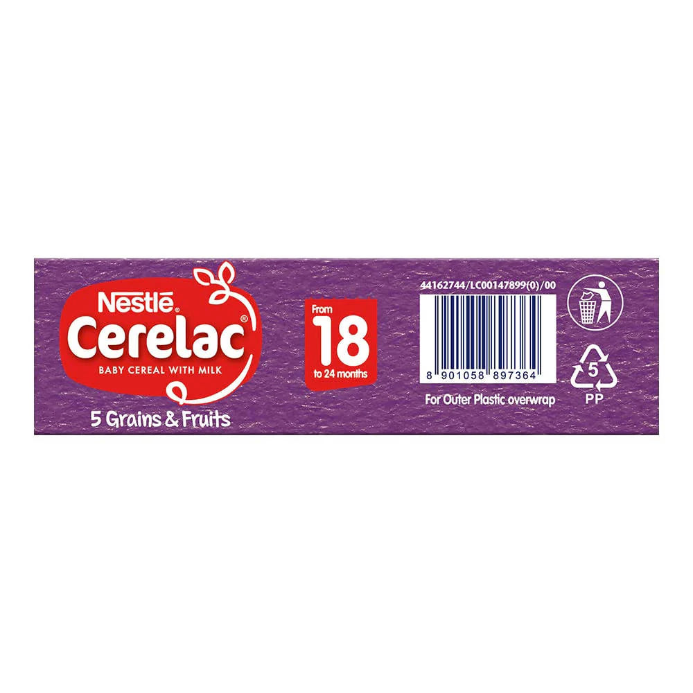 Nestle Cerelac Baby Cereal with Milk, 5 Grains & Fruits ? From 18 to 24 Months -300 gm Mytrendzcart