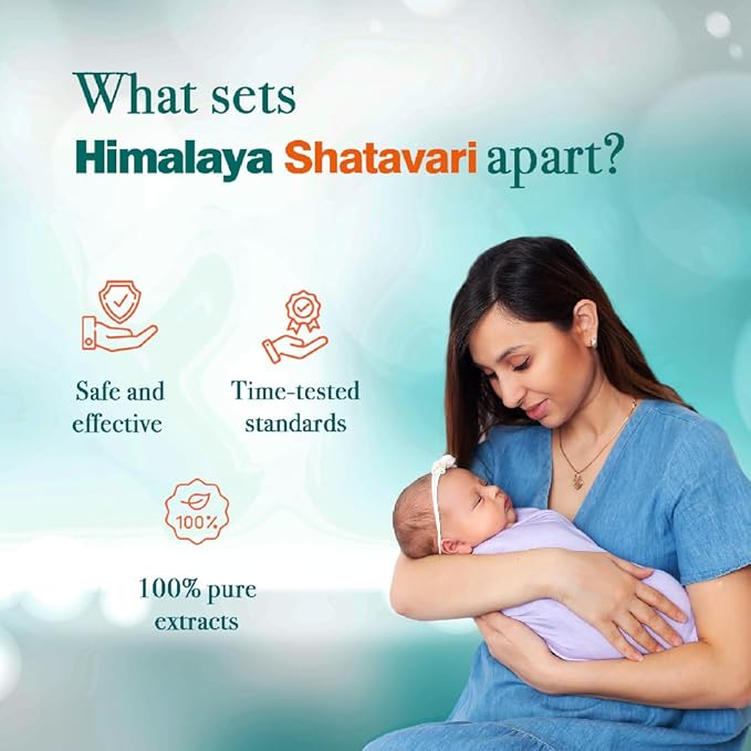 Himalaya Pure Herbs Shatavari Women's Wellness Tablets, Promotes lactation, White