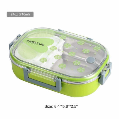 Stainless Steel Lunch Box 710 ml for Kids -Healthy Green Mytrendzcart