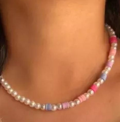 PD Enterprise Glass Bead Pearl Necklace Multicolor 75cdd1-4