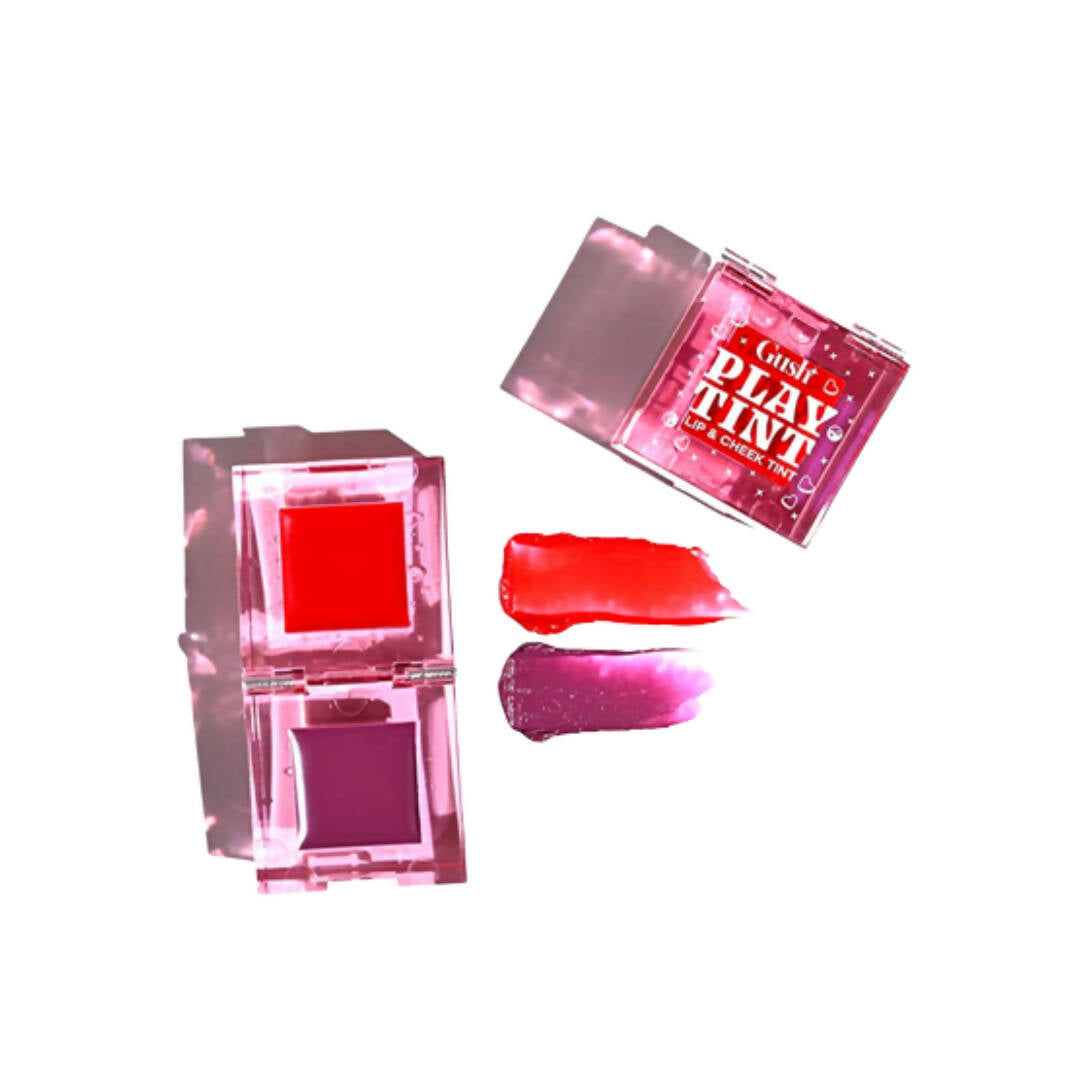 Gush Beauty Play Tint & Lip Stains - 2 in 1 Lip and Cheek Tint - Cherry Red & Sweet Plum - Mytrendzcart