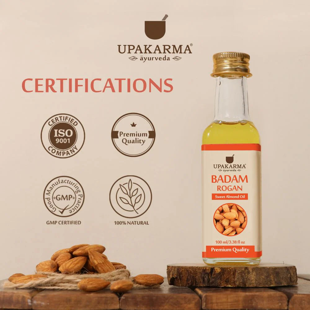 Upakarma Ayurveda Badam Rogan Sweet Almond Oil -100 ml Mytrendzcart