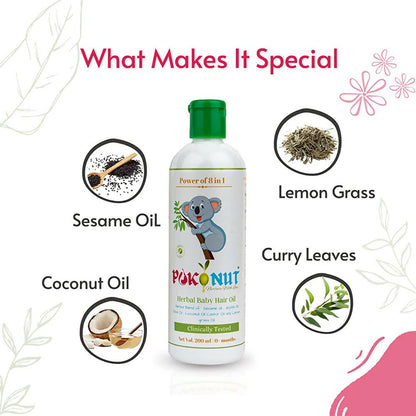 Pokonut Herbal Chemical Free Baby Hair Oil -100 ml Mytrendzcart