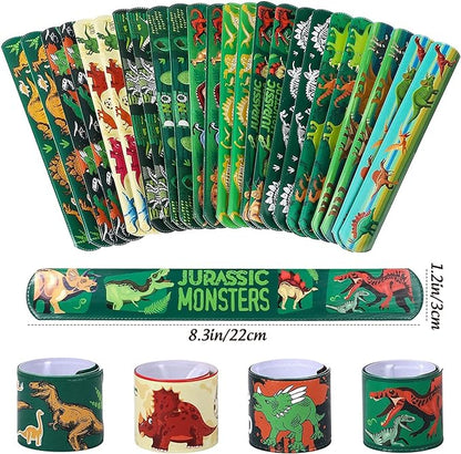 SNAPTRON Dinosaur Theme Return Gifts For Kids Birthday- 12Pcs Dinosaur Theme Slap Bracelets For Kids Boys, Girls- Best Birthday Return Gifts For Kids Mytrendzcart