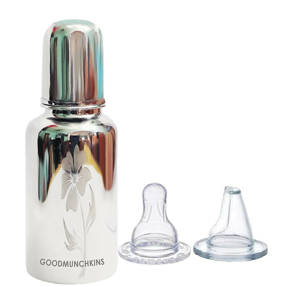 Goodmunchkins Stainless Steel Feeding Bottle Joint Less 304 Grade No Joints BPA Free for New Born Baby/Toddlers/Infants-200ml - Mytrendzcart