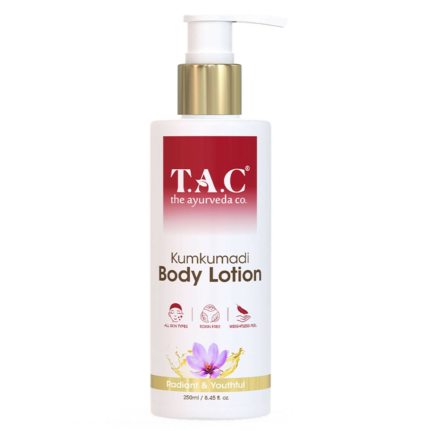 TAC - The Ayurveda Co. Kumkumadi Body Lotion for Dry Skin, Deep Nourishment & Moisturization - Mytrendzcart