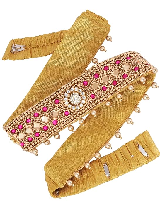 Vama Fashions Traditional embroidery cloth Saree Waist Belt stretchable Kamarpatta kamarband for Women - Size 30-40 inches Only Mytrendzcart