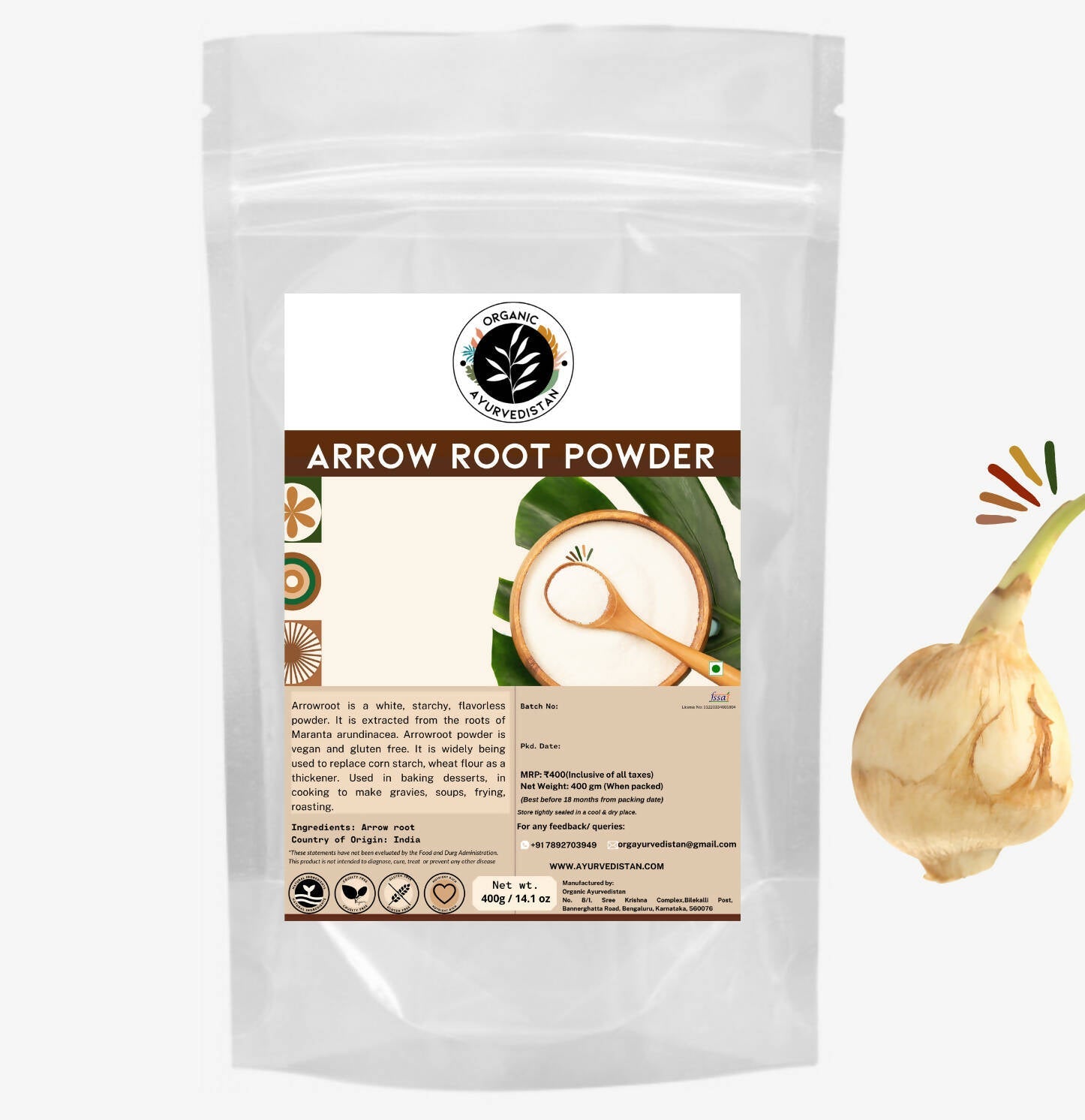 Organic Ayurven Arrow Root Powder - Mytrendzcart