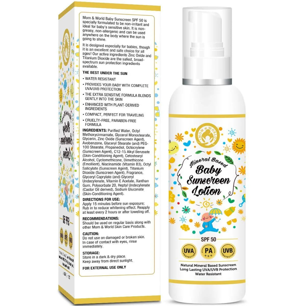 Mom & World Baby Sunscreen Lotion -120 ml Mytrendzcart