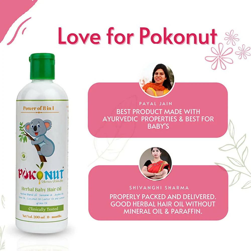 Pokonut Herbal Chemical Free Baby Hair Oil -100 ml Mytrendzcart