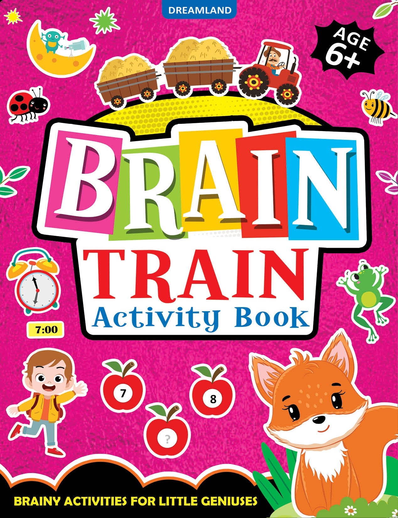 Dreamland Publications Brain Train Activity Book for Kids Age 6+ - With Colouring Pages, Mazes, Puzzles and Word searches Activities - Mytrendzcart