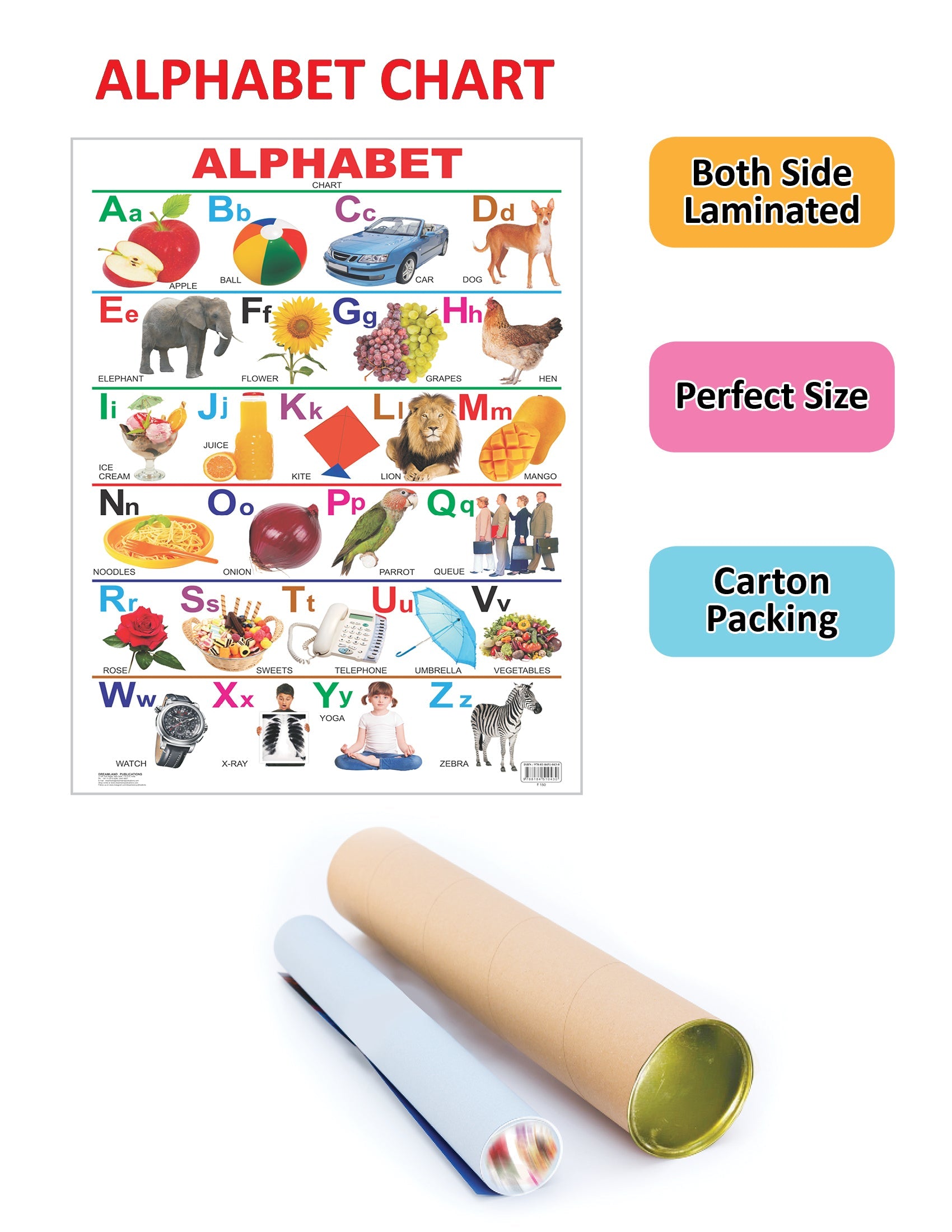 Dreamland Publications Educational Chart for Kids - Alphabet - Mytrendzcart