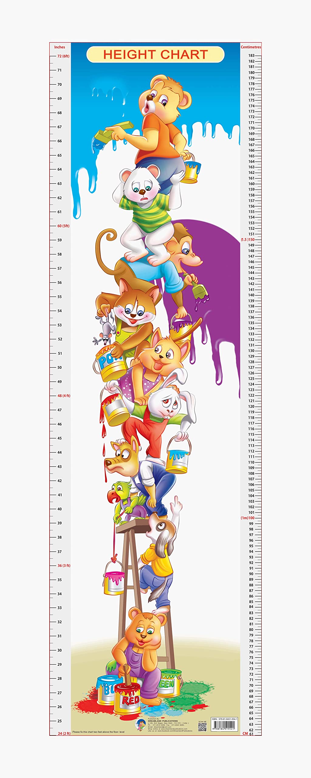 Dreamland Publications Educational Chart for Kids - Height Chart - 4 - Mytrendzcart