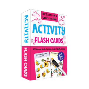 Dreamland Publications Flash Cards Activity - 30 Double Sided Wipe Clean Flash Cards for Kids (With Free Pen) - Mytrendzcart