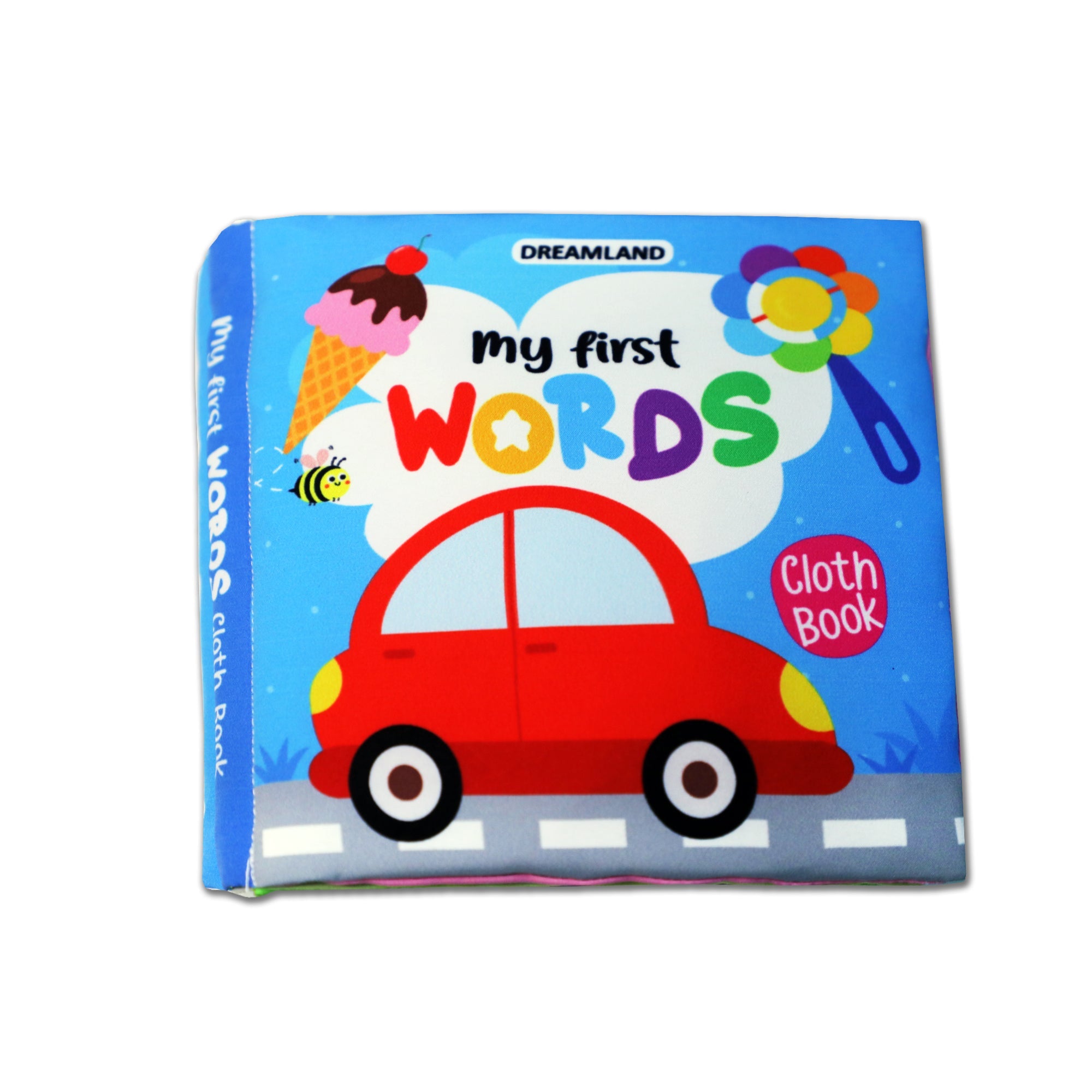 Dreamland Publications Baby My First Cloth Book First Words with Squeaker and Crinkle Paper, Non-Toxic Early Educational Toy for Toddler, Infants - Mytrendzcart