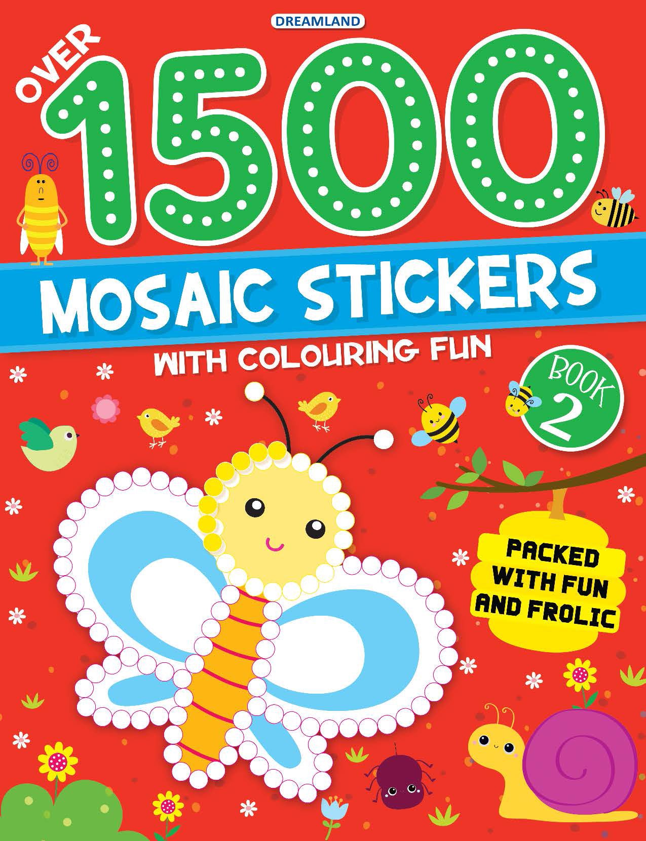 Dreamland Publications 1500 Mosaic Stickers Book 2 with Colouring Fun - Sticker Book for Kids Age 4 - 8 years - Mytrendzcart