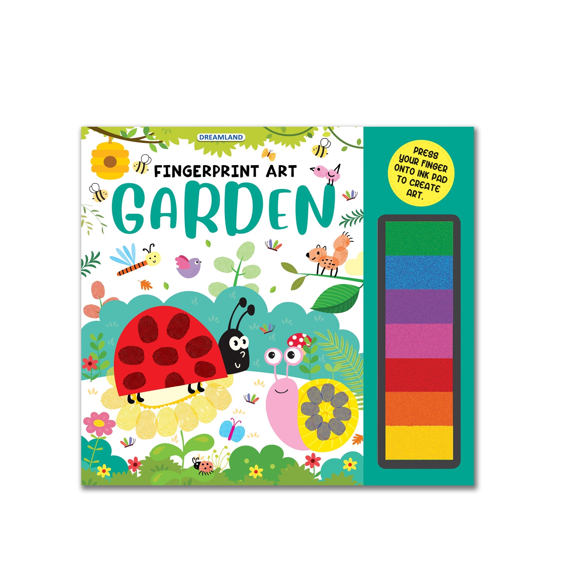 Dreamland Publications Fingerprint Art Activity Book for Children - Garden with Thumbprint Gadget - Mytrendzcart