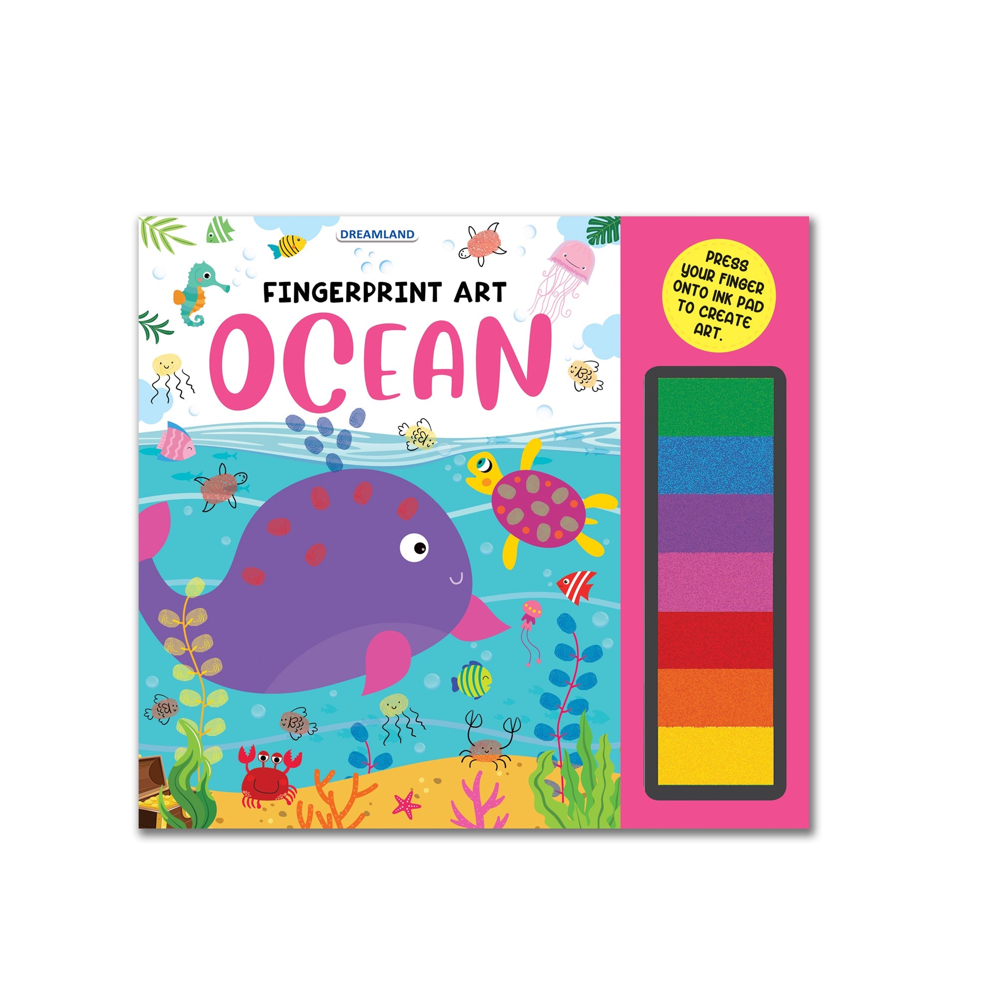 Dreamland Publications Fingerprint Art Activity Book for Children - Ocean with Thumbprint Gadget - Mytrendzcart