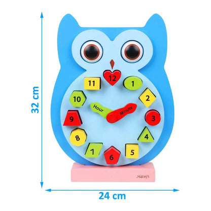 Matoyi Wooden Colorful Owl Clock With Magnetic Blocks Mytrendzcart