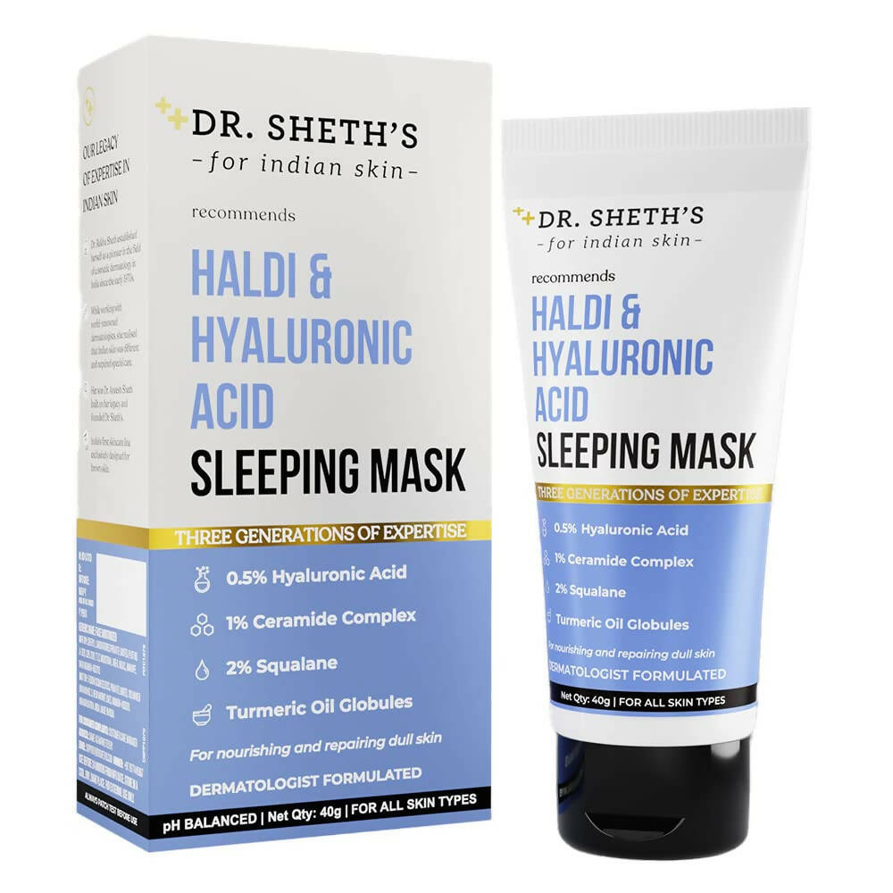 Dr. Sheth's Haldi & Hyaluronic Acid Sleeping Mask Cream For Even Tone, Acne, Dullness & Hydration, For All Skin Types - Mytrendzcart