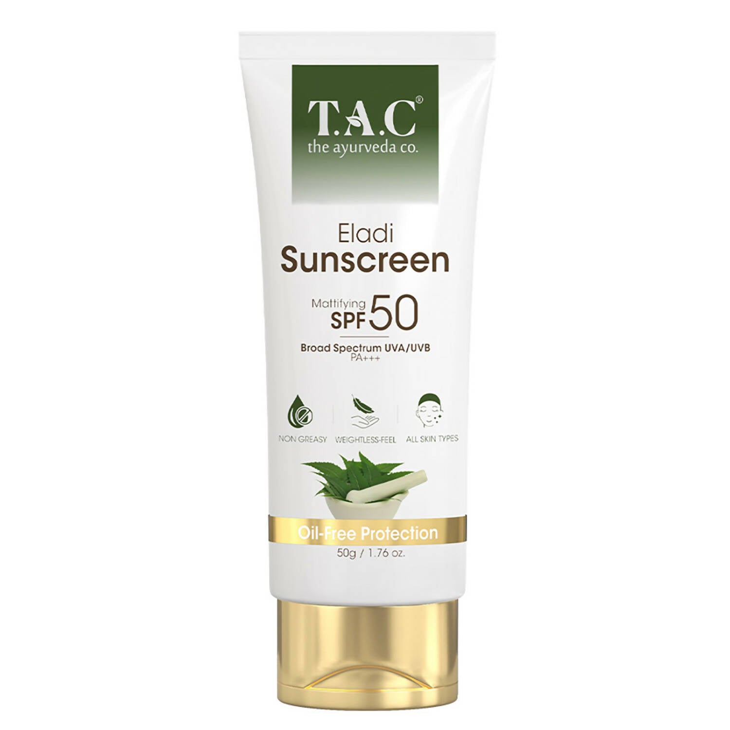 TAC - The Ayurveda Co. Eladi Sunscreen, Matifying SPF 50 & PA+++, for Women & Men - Mytrendzcart